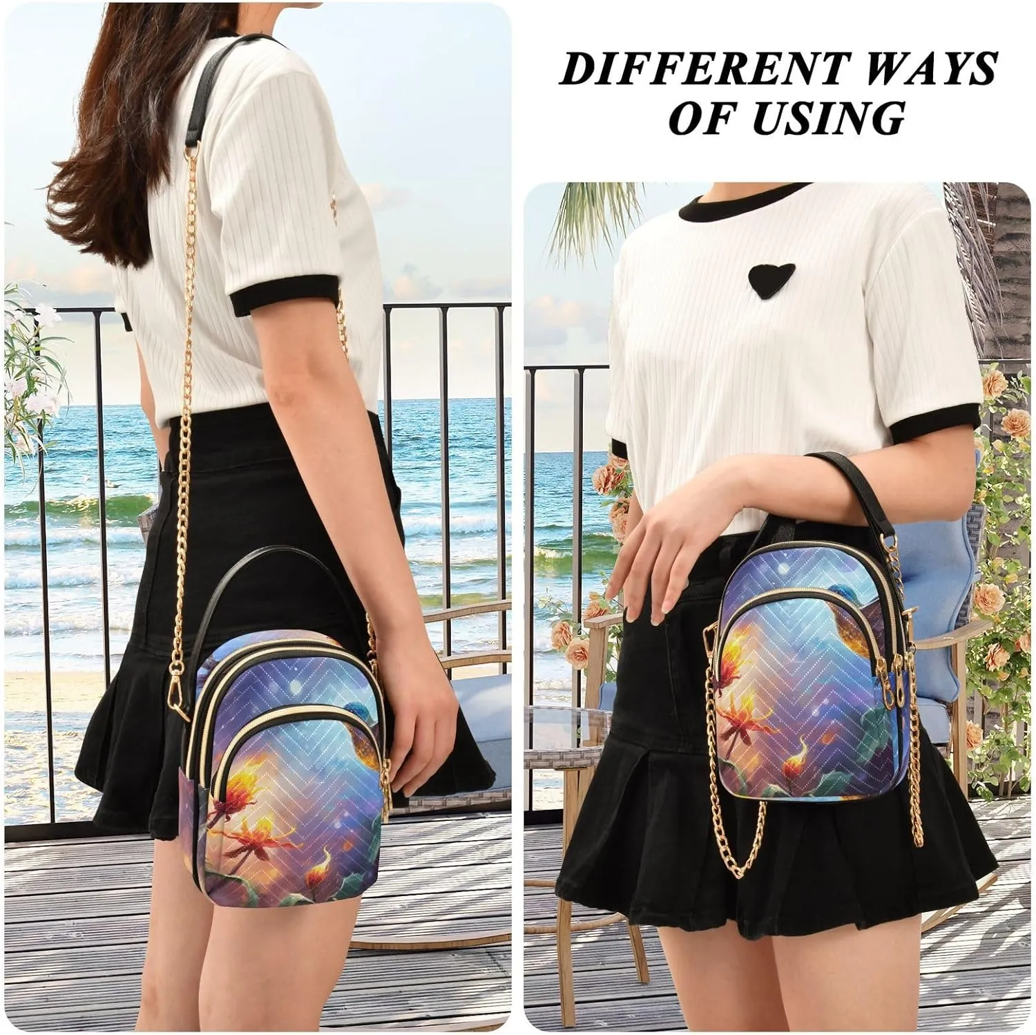 Purple Nebula Women Crossbody Handbag, Small Crossbody Bags for Women Trendy, Fall Crossbody Purse
