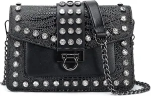 Purse for Women Trendy Leather Shoulder Bag Chain Ladies Crossbody Bags Vintage Crocodile Print Satchel Handbag for Women