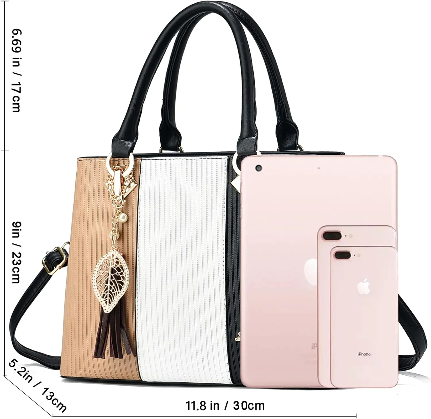 Purses and Handbags for Women Leather Tote Shoulder Bag Medium Satchel Purse Top Handle Bags for Ladies
