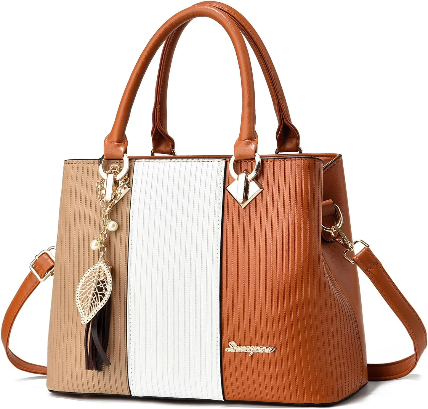 Purses and Handbags for Women Leather Tote Shoulder Bag Medium Satchel Purse Top Handle Bags for Ladies