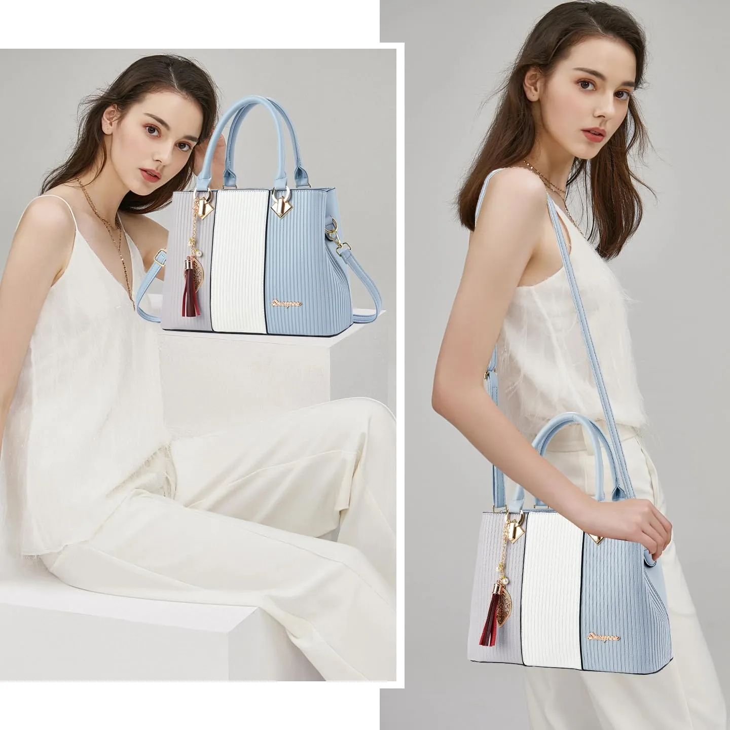Purses and Handbags for Women Leather Tote Shoulder Bag Medium Satchel Purse Top Handle Bags for Ladies