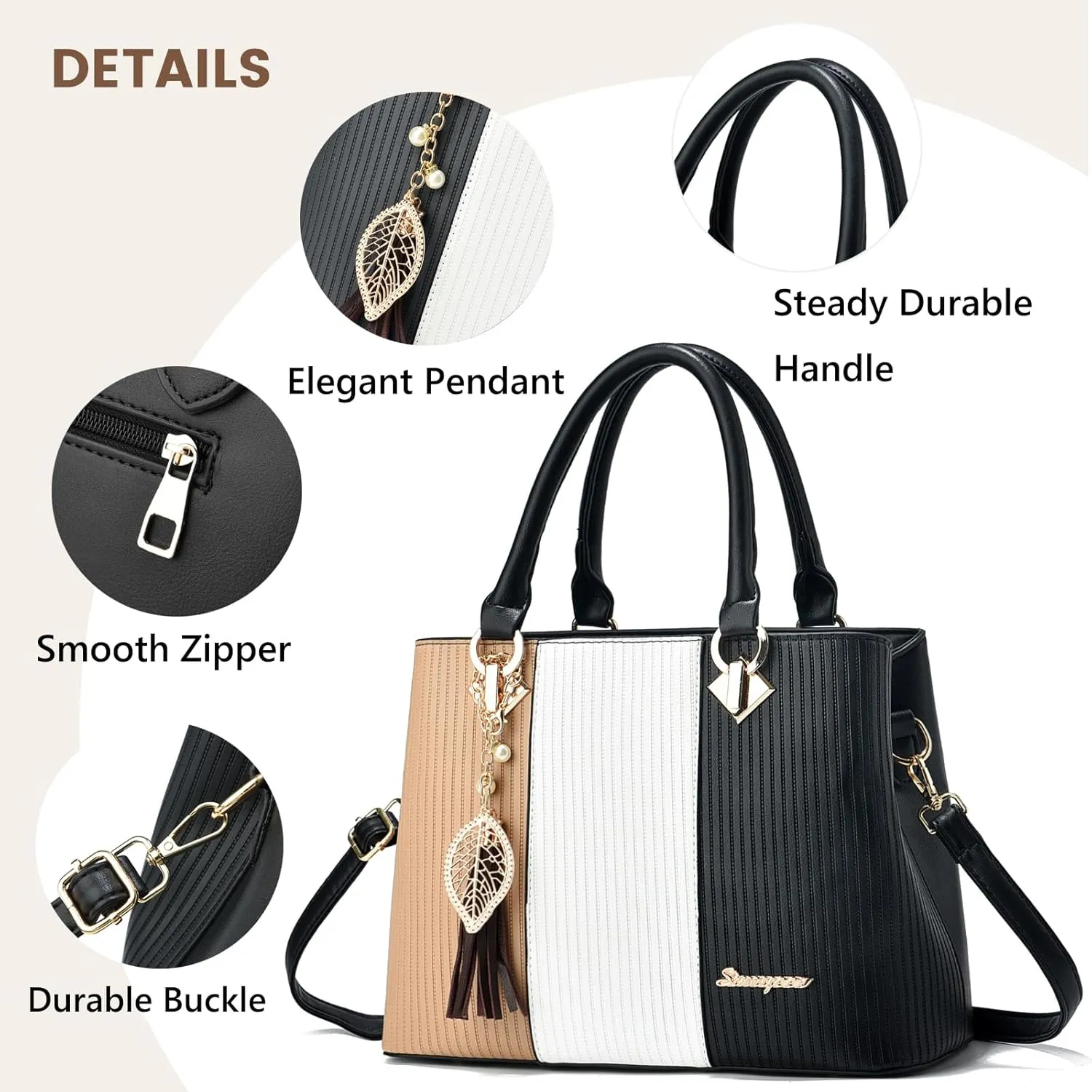 Purses and Handbags for Women Leather Tote Shoulder Bag Medium Satchel Purse Top Handle Bags for Ladies