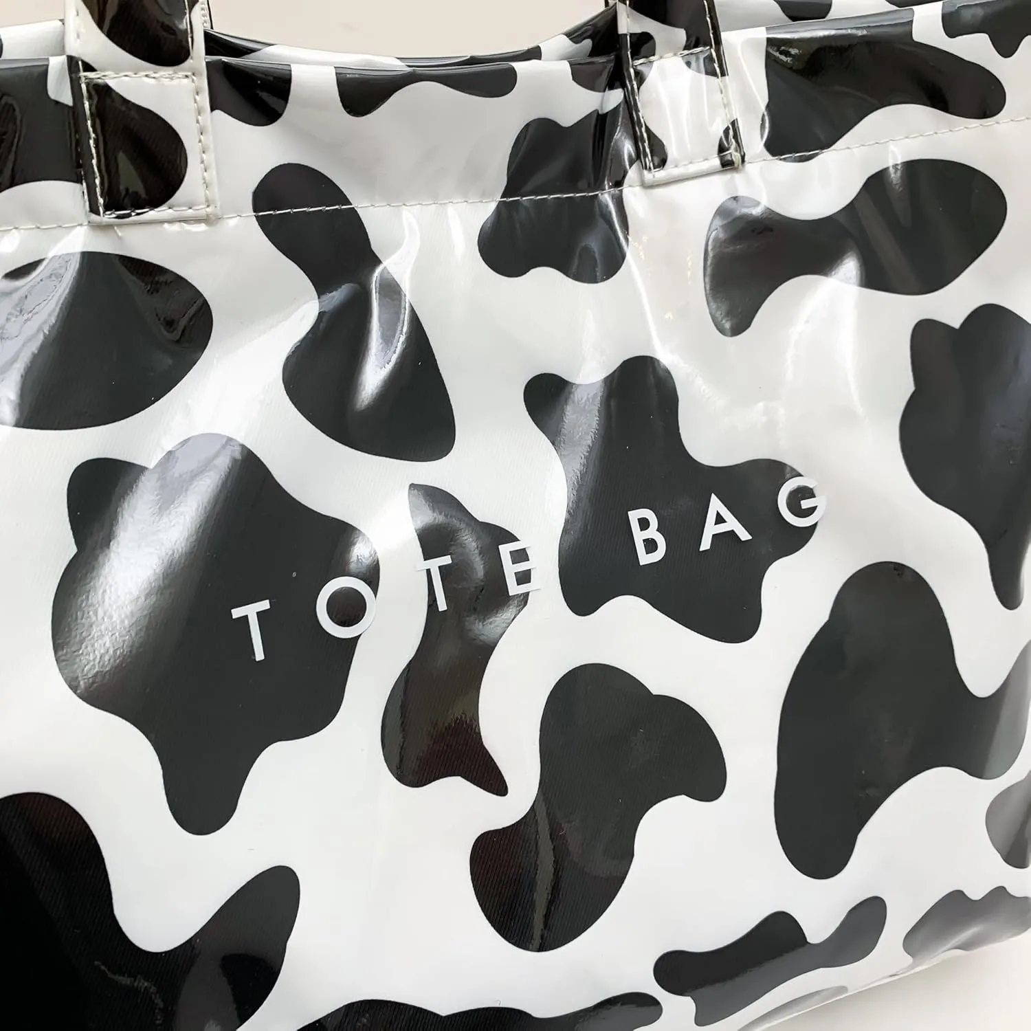PVC Tote Bag,Leopard Print Bag Women's Letter Print Handbag Large Work Top-handle Handbag Carry All Plastic Totes