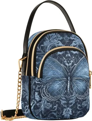 Quilted Crossbody Bags Women Trendy Butterfly Pink