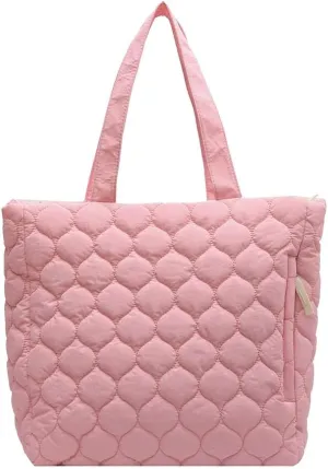 Quilted Shoulder Bag Large Capacity Winter Ladies Shopper Bag Fashion Cotton-Padded Nylon Elegant Soft Portable fo