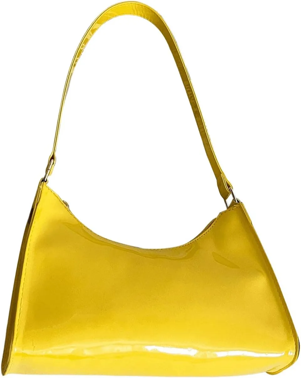 QWINEE Women's Artificial Patent Leather Tote - Square, Satchel, Ladies Shoulder Totes, Crossbody Bags