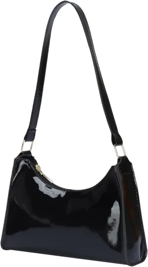 QWINEE Women's Artificial Patent Leather Tote - Square, Satchel, Ladies Shoulder Totes, Crossbody Bags