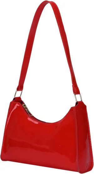 QWINEE Women's Artificial Patent Leather Tote - Square, Satchel, Ladies Shoulder Totes, Crossbody Bags