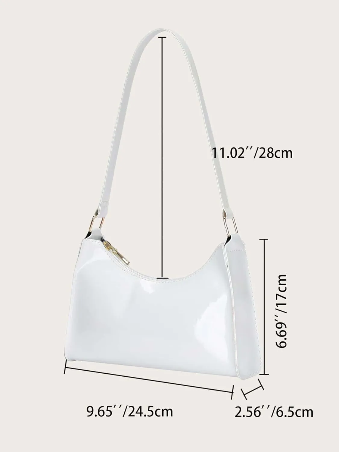 QWINEE Women's Artificial Patent Leather Tote - Square, Satchel, Ladies Shoulder Totes, Crossbody Bags