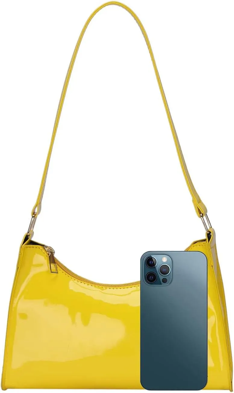 QWINEE Women's Artificial Patent Leather Tote - Square, Satchel, Ladies Shoulder Totes, Crossbody Bags