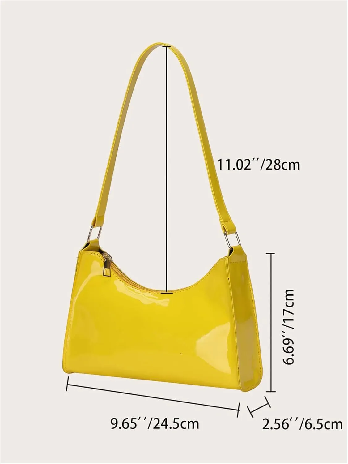 QWINEE Women's Artificial Patent Leather Tote - Square, Satchel, Ladies Shoulder Totes, Crossbody Bags