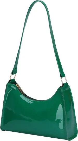 QWINEE Women's Artificial Patent Leather Tote - Square, Satchel, Ladies Shoulder Totes, Crossbody Bags