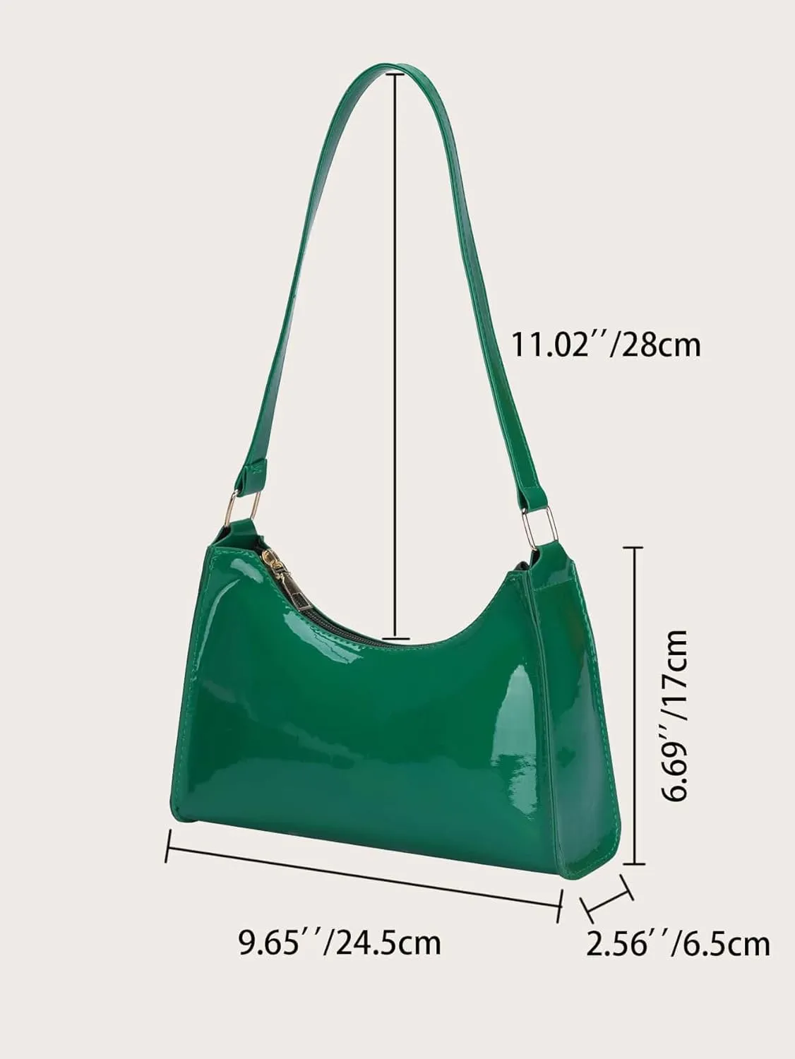 QWINEE Women's Artificial Patent Leather Tote - Square, Satchel, Ladies Shoulder Totes, Crossbody Bags