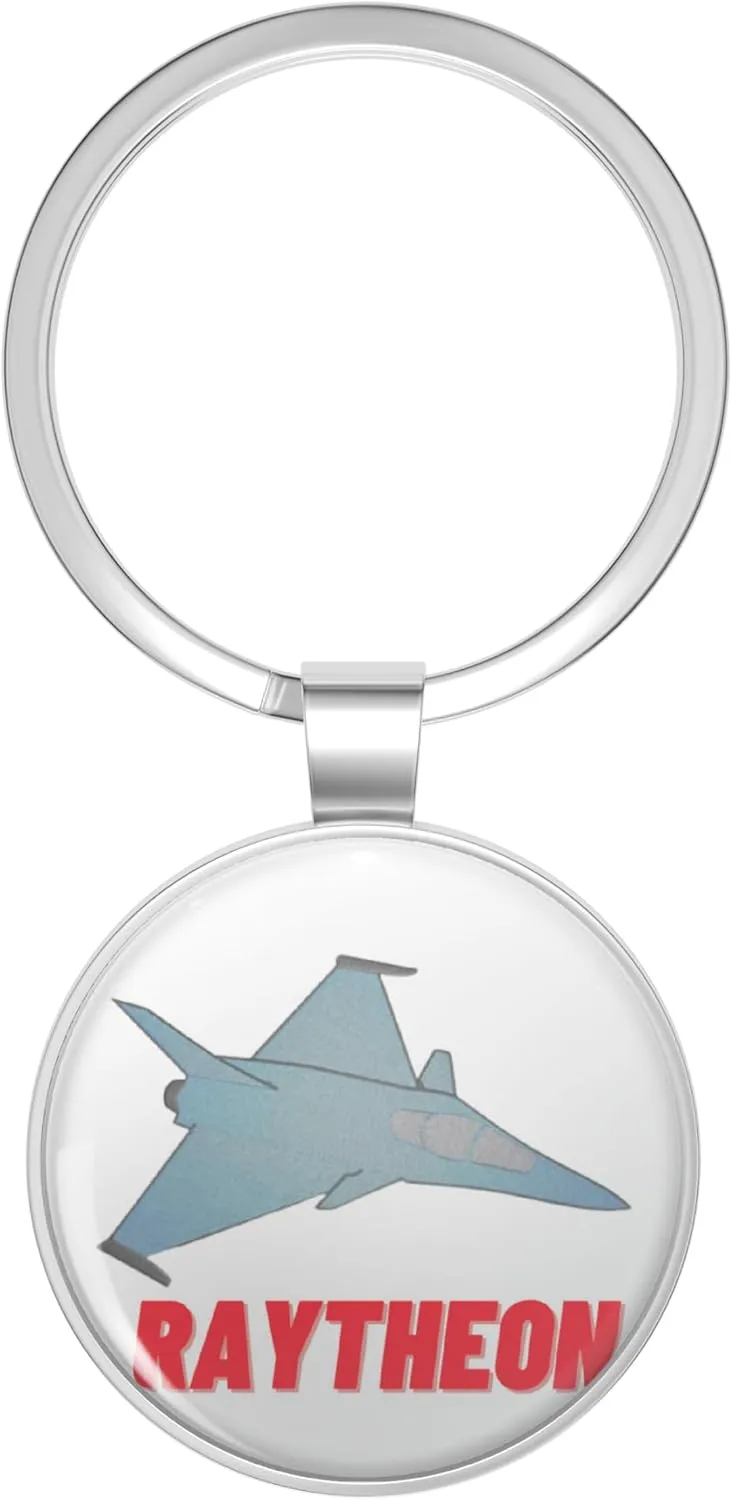 Raytheon Metal Double Sided Key Chain Keychain