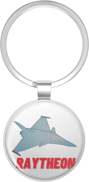 Raytheon Metal Double Sided Key Chain Keychain