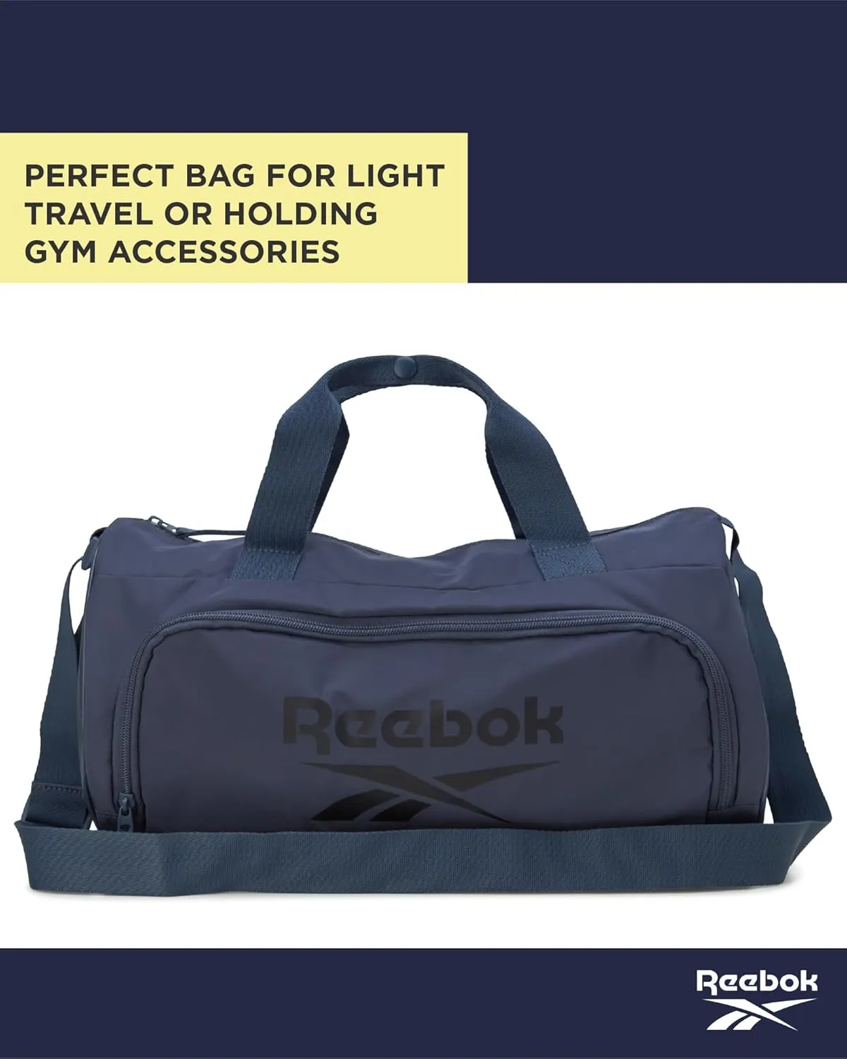 Reebok Duffle Bag – Gym Bag for Women & Men, Carry On and Overnight Duffle for Travel & Fitness, Size Small, Easton Blue