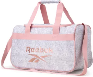 Reebok Duffle Bag – Gym Bag for Women & Men, Carry On and Overnight Duffle for Travel & Fitness, Size Small, Warrior II Heather Grey