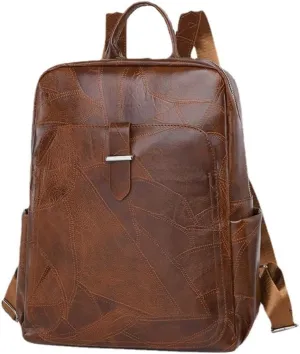 Retro Backpack for Women Leather Purse Multi-functional Bag Daypack Shoulder Office