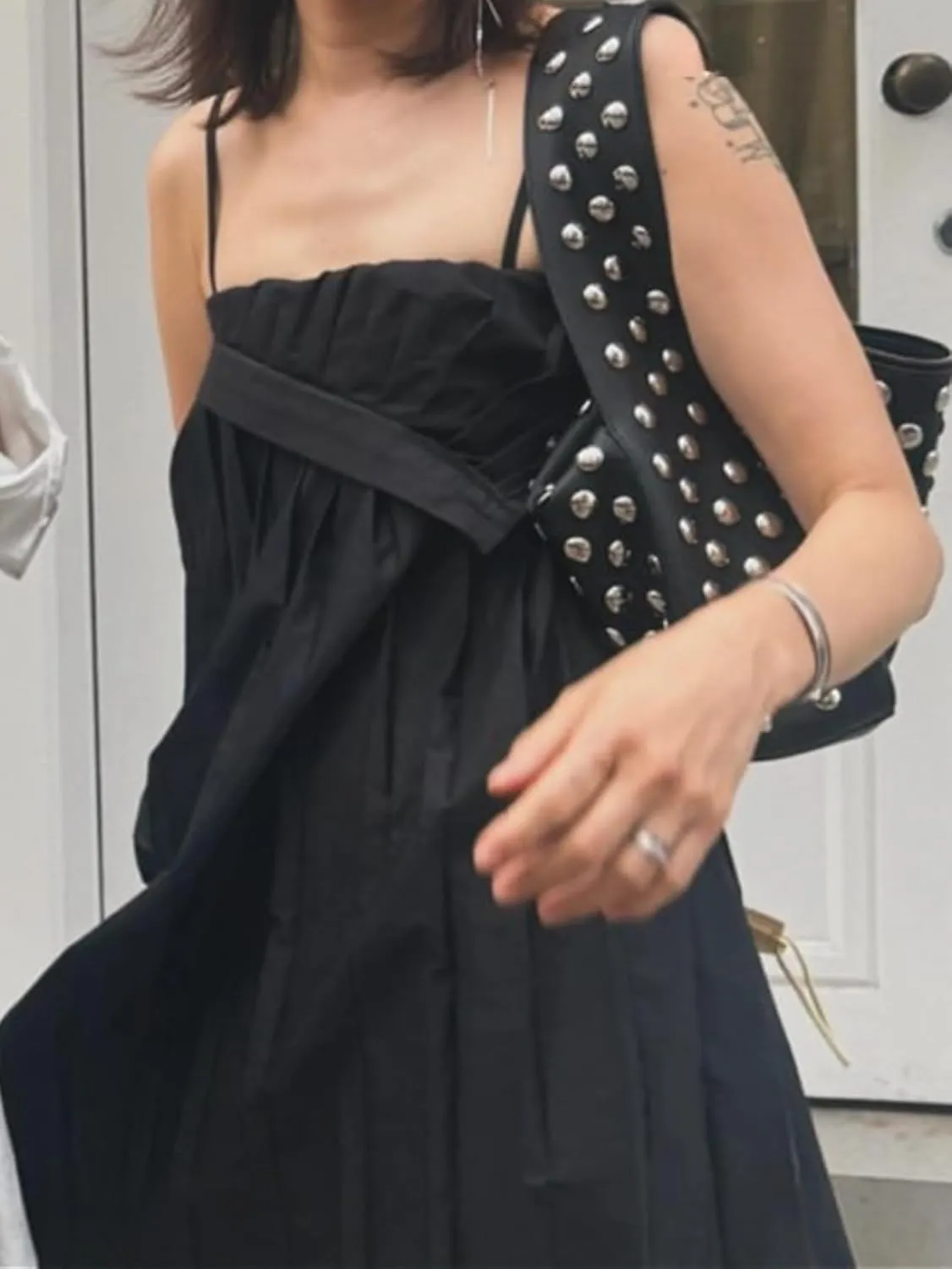 RICHTRUE Full Studded Purse Designer Handbag Vegan Leather Women Purse Y2k Shoulder Bag 90s Punk 2000s Streetwear
