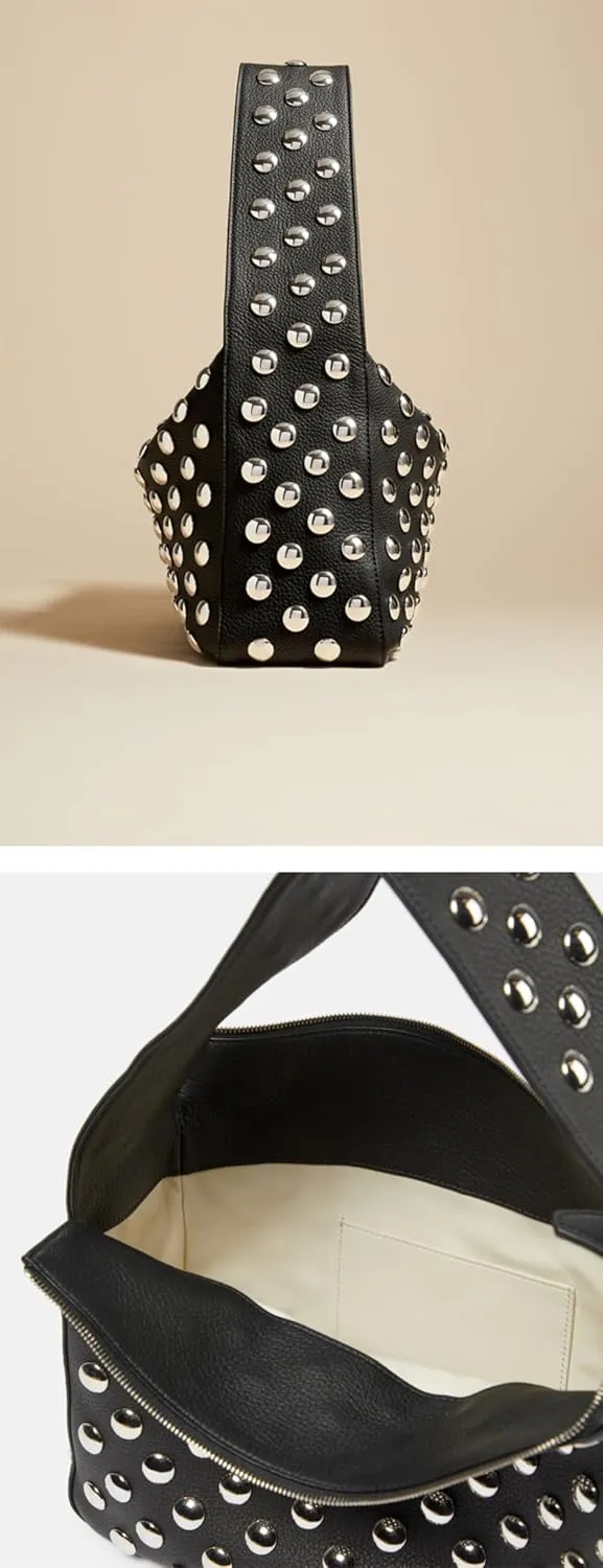 RICHTRUE Full Studded Purse Designer Handbag Vegan Leather Women Purse Y2k Shoulder Bag 90s Punk 2000s Streetwear
