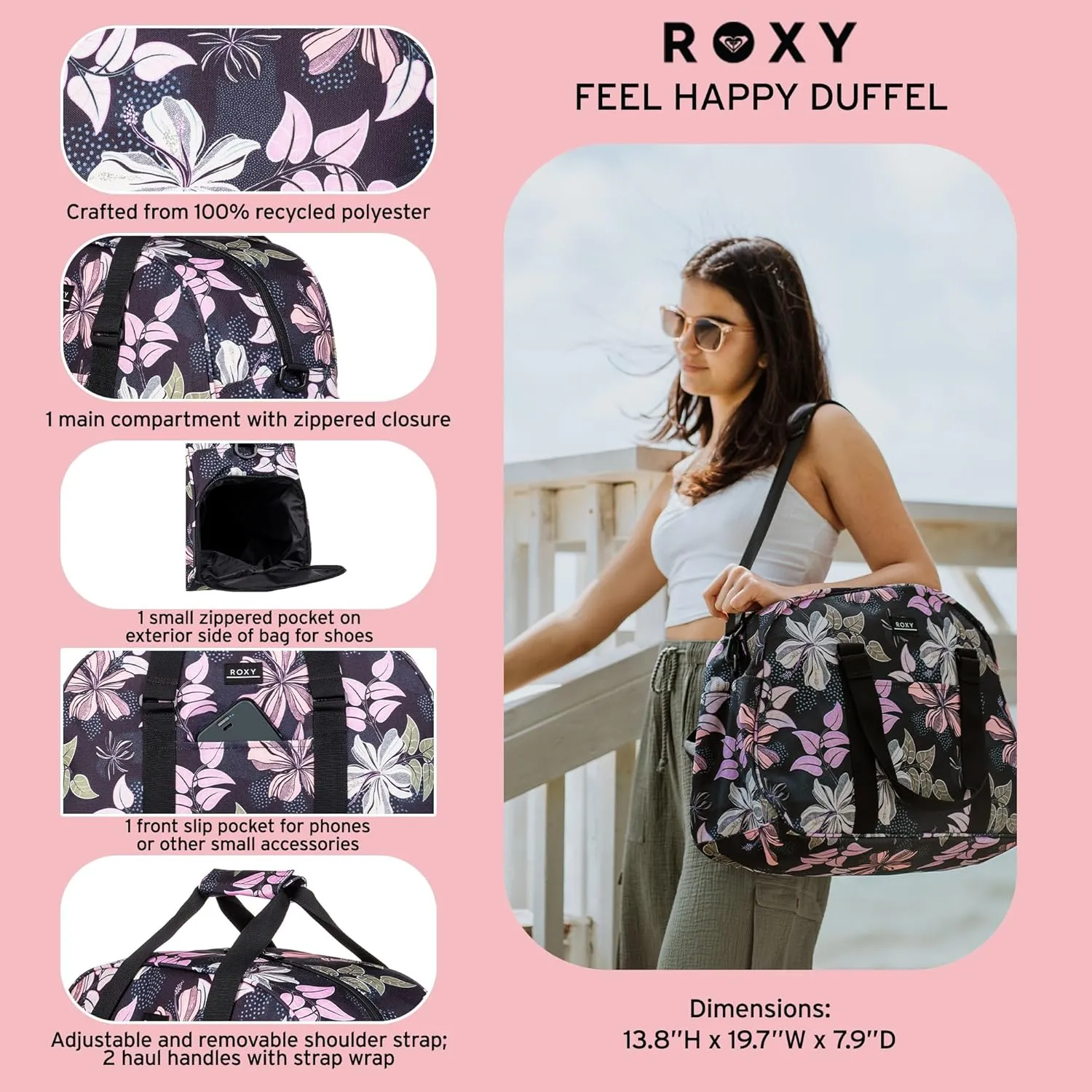 Roxy Duffel Bag | Travel | Work | Gym | Fitness | Beach | Everyday Carry | Recycled Materials