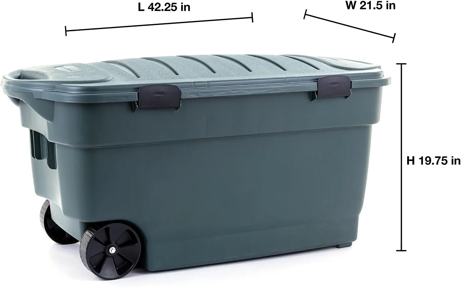 Rubbermaid ECOSense Wheeled Storage Totes, 40 Gal Pack of 2, Durable and Reusable Bins with Latching Lids for Garage or Home Organization, Made From Recycled Materials