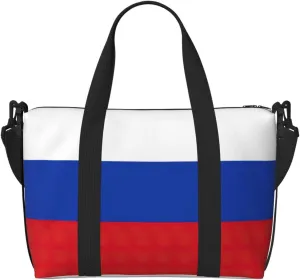 Russian Flag Duffel Bags for Traveling, Lightweight Personal Item Travel Bags for Women, Gym Bags for Men