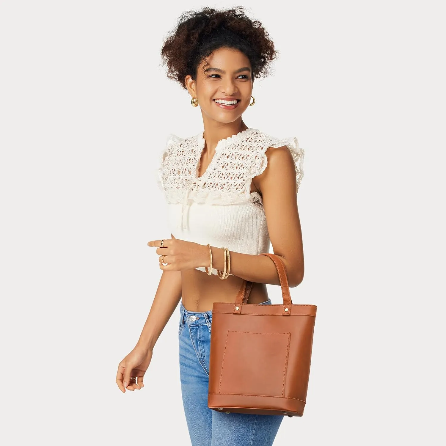 S-ZONE Leather Crossbody Bags for Women Tote Top Handle Handbag Purses Designer Satchel Shoulder Bag