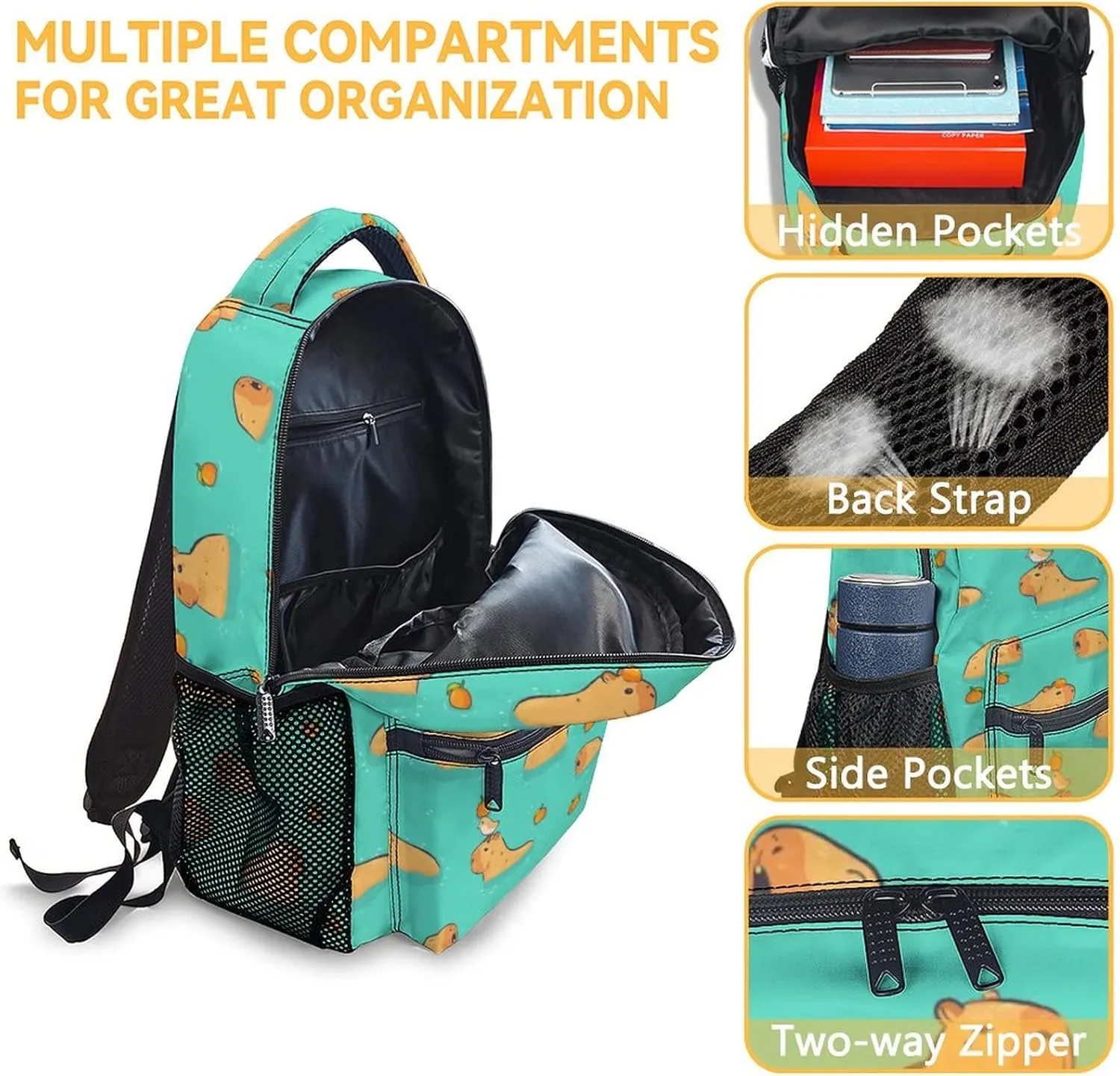 School Backpack, 17 Inch Cute Girls Backpack for Primary School, Green Large Capacity Bookbag for Kids