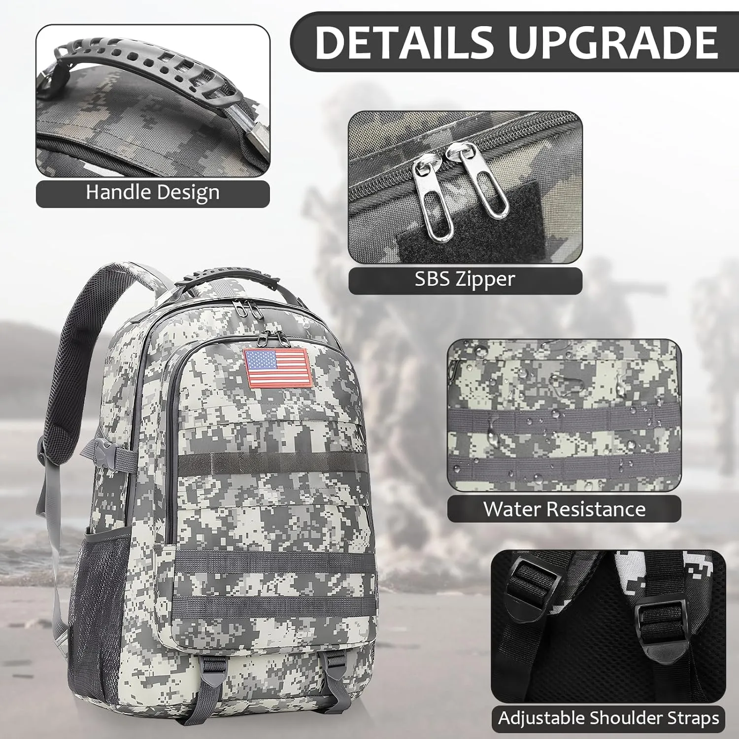 School Backpack for Boys - 3pcs Camo Boys Backpack with Sling Backpack Set for Kids Teens Elementary Middle School - 18″ Camouflage Bookbag with Usb Charging Port