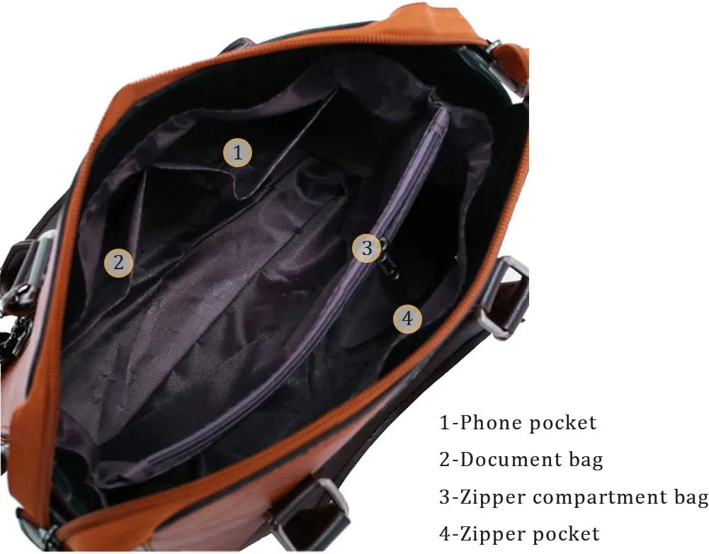 Segater® Women Fashion Handbag Shoulder Bag Purse Card Purse Faux Leather Tote 4 Pieces