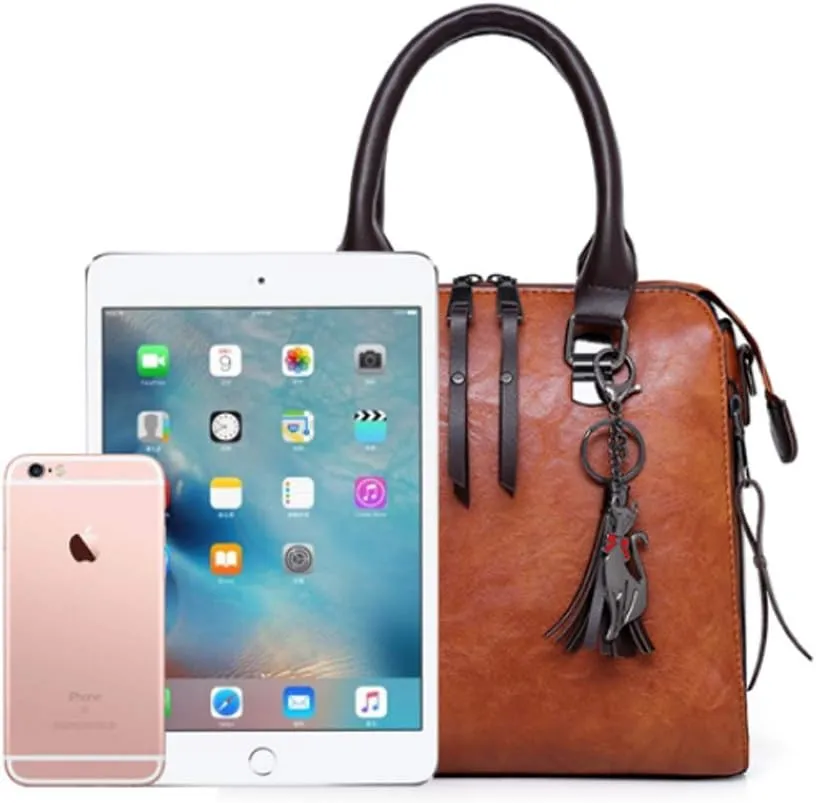 Segater® Women Fashion Handbag Shoulder Bag Purse Card Purse Faux Leather Tote 4 Pieces