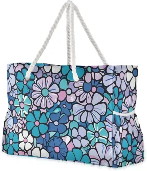 senya Large Beach Bags Totes Swim Canvas Tote Shoulder Bag Water Resistant Bags for Gym Travel Daily