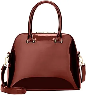 Shiny Patent Leather Handbags and Purses for Women Shell Shoulder Bag Top Handle Totes Evening Party Satchel Black