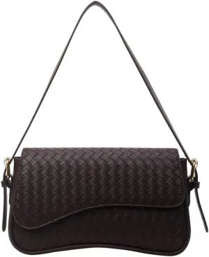 Shoulder Bag for Women Vegan Leather Hobo Handbags Y2K Trendy Saddle Bag Clutch Purse with 2 Removable Strap