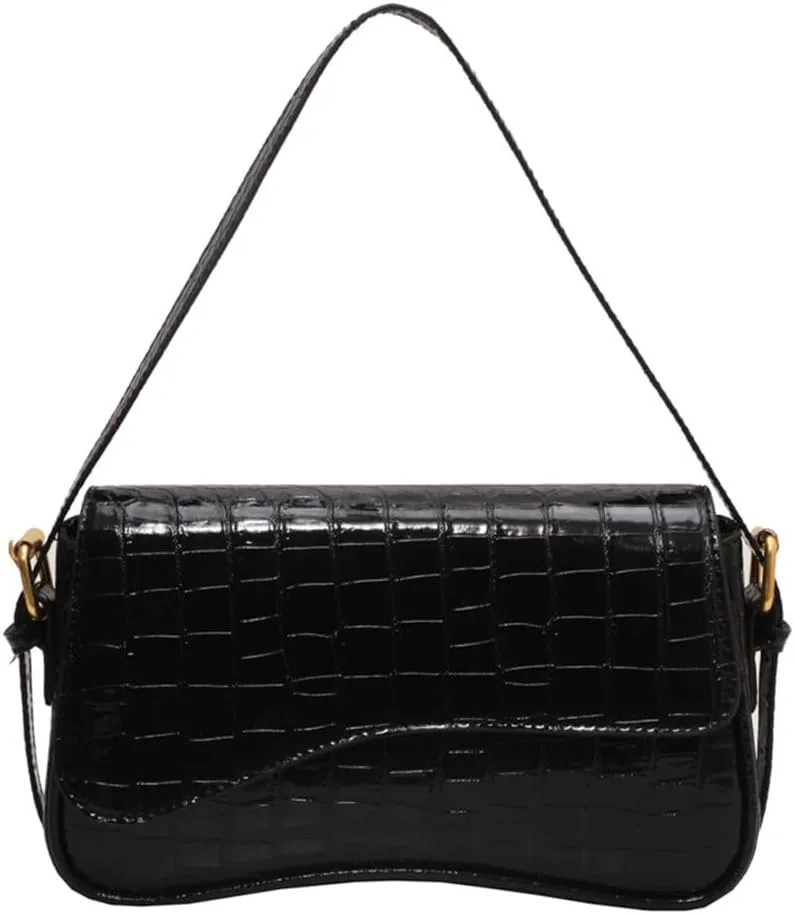 Shoulder Bag for Women Vegan Leather Hobo Handbags Y2K Trendy Saddle Bag Clutch Purse with 2 Removable Strap
