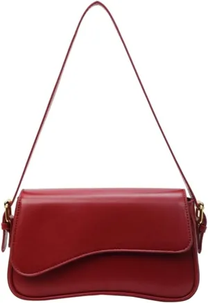Shoulder Bag for Women Vegan Leather Hobo Handbags Y2K Trendy Saddle Bag Clutch Purse with 2 Removable Strap