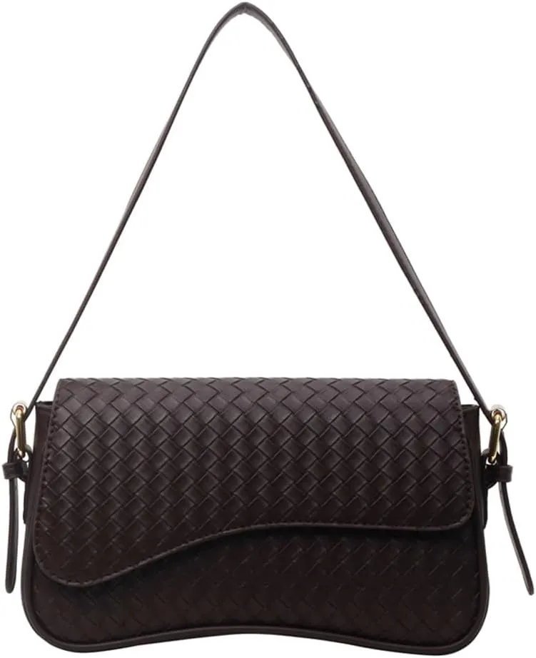 Shoulder Bag for Women Vegan Leather Hobo Handbags Y2K Trendy Saddle Bag Clutch Purse with 2 Removable Strap