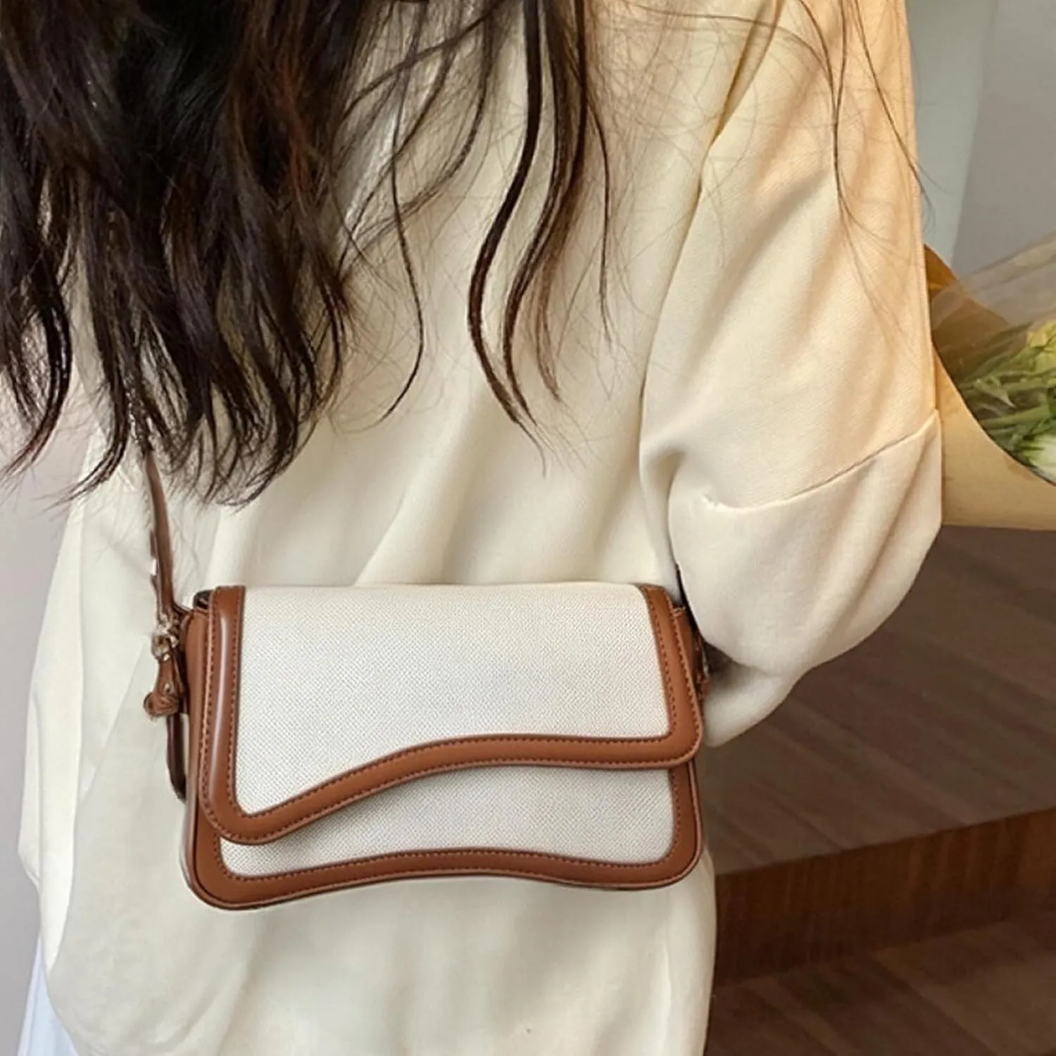 Shoulder Bag for Women Y2K Trendy Purse Vegan Leather Hobo Handbags Clutch Saddle Bag with 2 Removable Strap