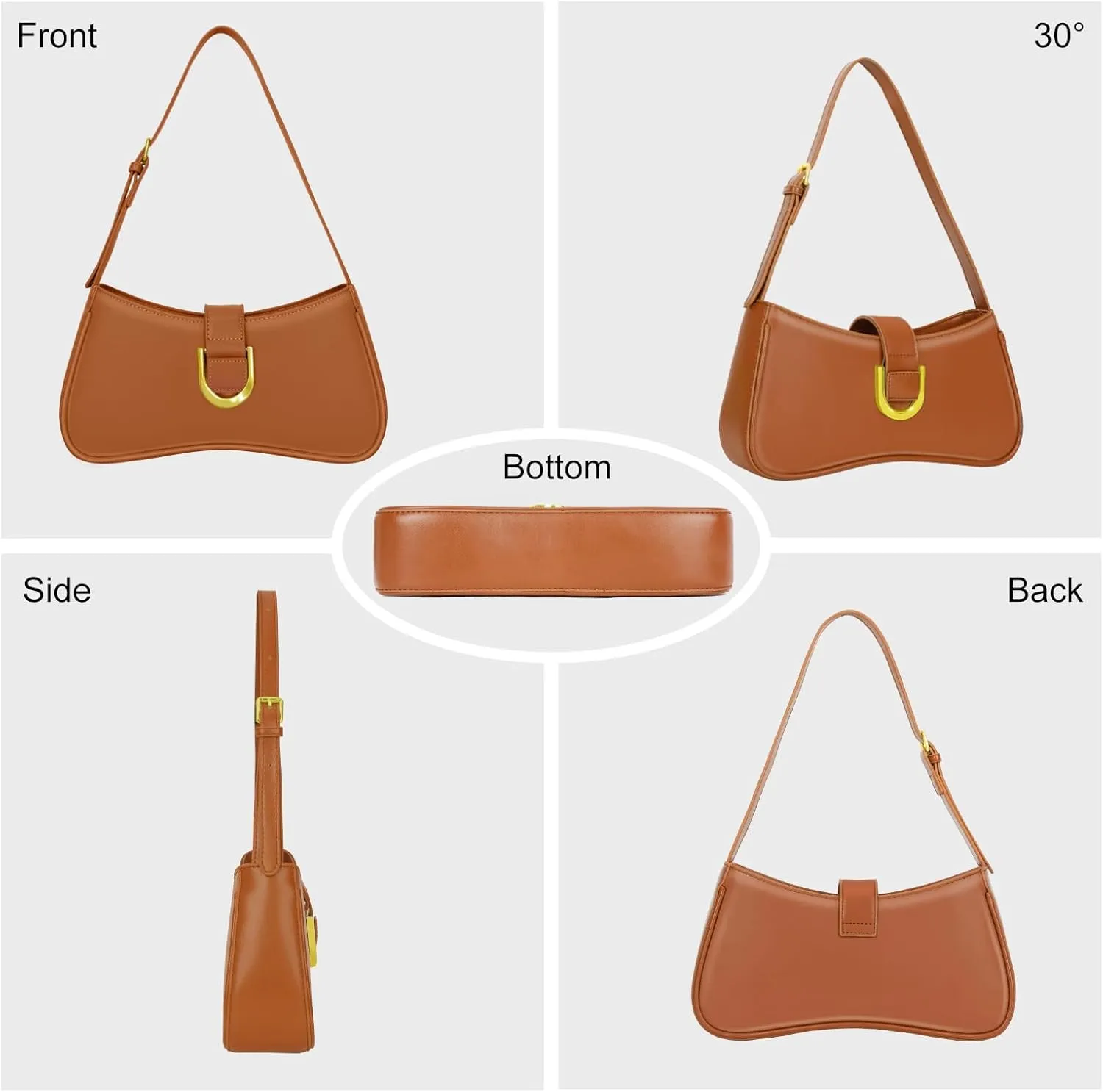 Shoulder Bag for Women Y2K Trendy Underarm Purse， Vegan Leather Clutch Hobo Handbags