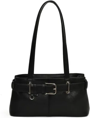 Shoulder Bag for Women,Vegan Leather Work Bag Trendy Luxury Hobo bag Designer Handbags Top Handle Bag with Belt Buckle