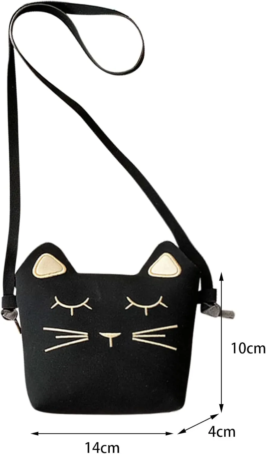 Shoulder Purse Handbag for Women Small Size Fashionable Funny Personality Rainbow Cute Embroidered Cat Messenger