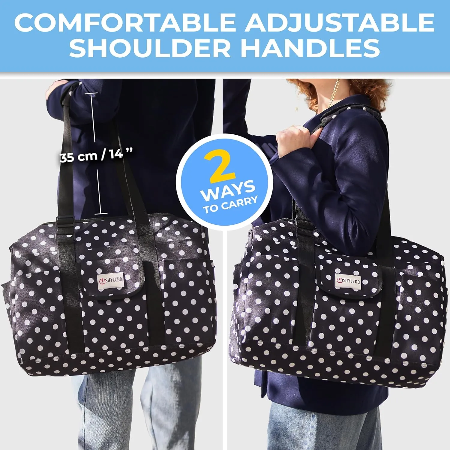 SHYLERO Nurse Bag with 21 Pockets - Big, Waterproof Medical Utility Tote for Daily Use