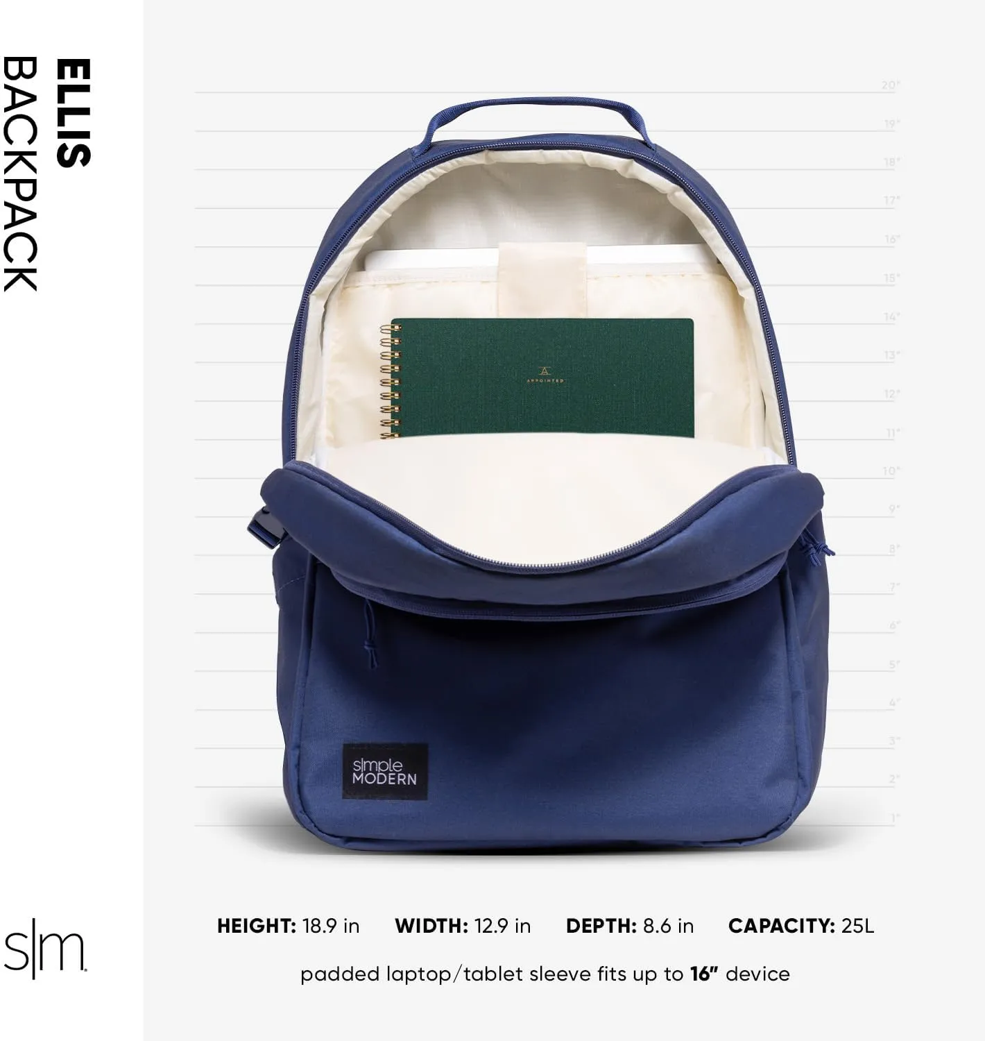 Simple Modern Ellis Backpack for School | Elementary Middle and High School Bookbag for Kids and Teens | Girls and Boys | Dude Perfect Classic Logo