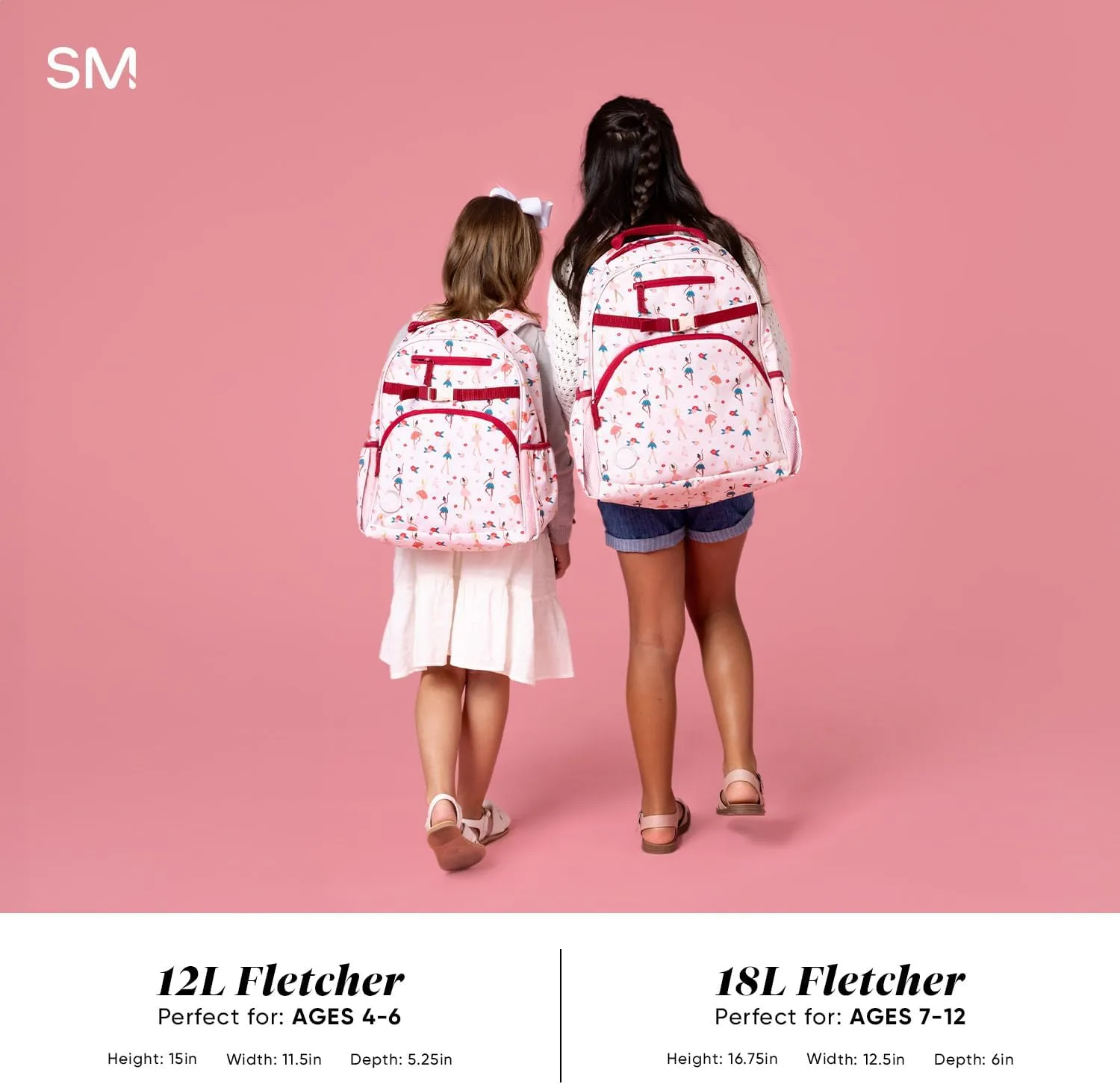 Simple Modern Medium Disney Toddler Backpack for School Girls and Boys | Kindergarten Elementary Kids Backpack | Fletcher Collection | Kids - 15" tall | Princess Rainbows