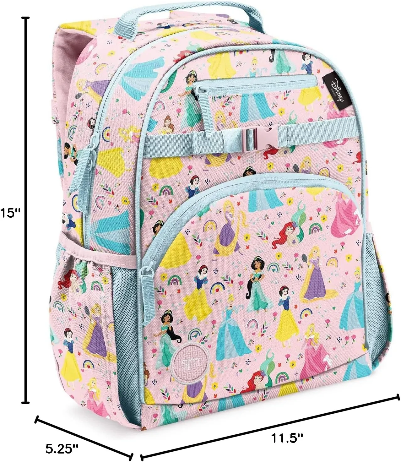 Simple Modern Medium Disney Toddler Backpack for School Girls and Boys | Kindergarten Elementary Kids Backpack | Fletcher Collection | Kids - 15" tall | Princess Rainbows