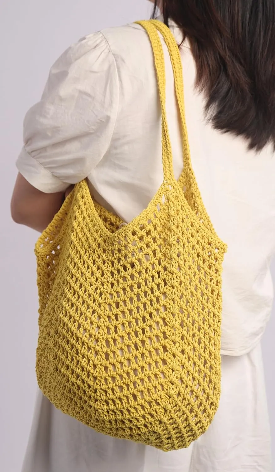 Sither Crochet Bags for Women Summer Beach Travel Mesh Bag Handbags Knit Hollow Hobo Bag for Gift