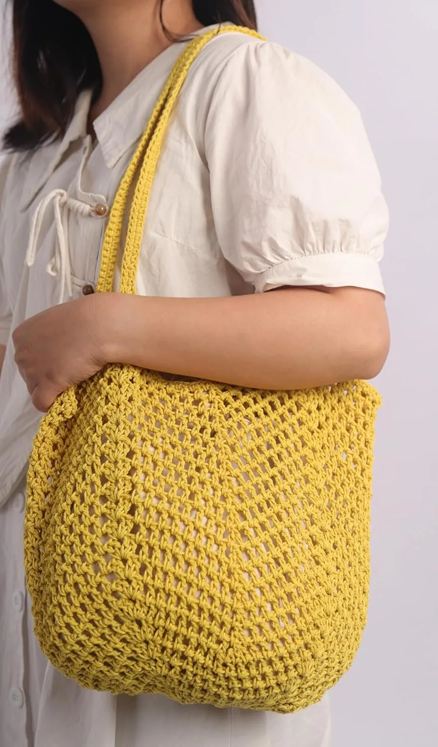 Sither Crochet Bags for Women Summer Beach Travel Mesh Bag Handbags Knit Hollow Hobo Bag for Gift