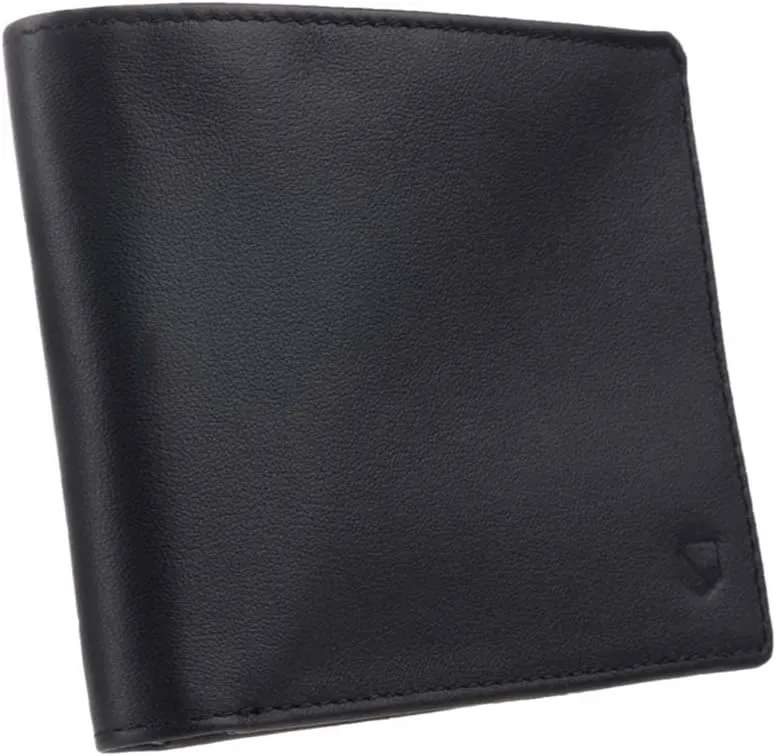 SLNT Napa Leather RFID & NFC Signal Blocking Bi-Fold Wallet - Secure Your Information, Prevent Hacking & Identity Theft - 6 Card Slots & Large Money Pocket - Slim Profile, Great for Travel (Jet Black)