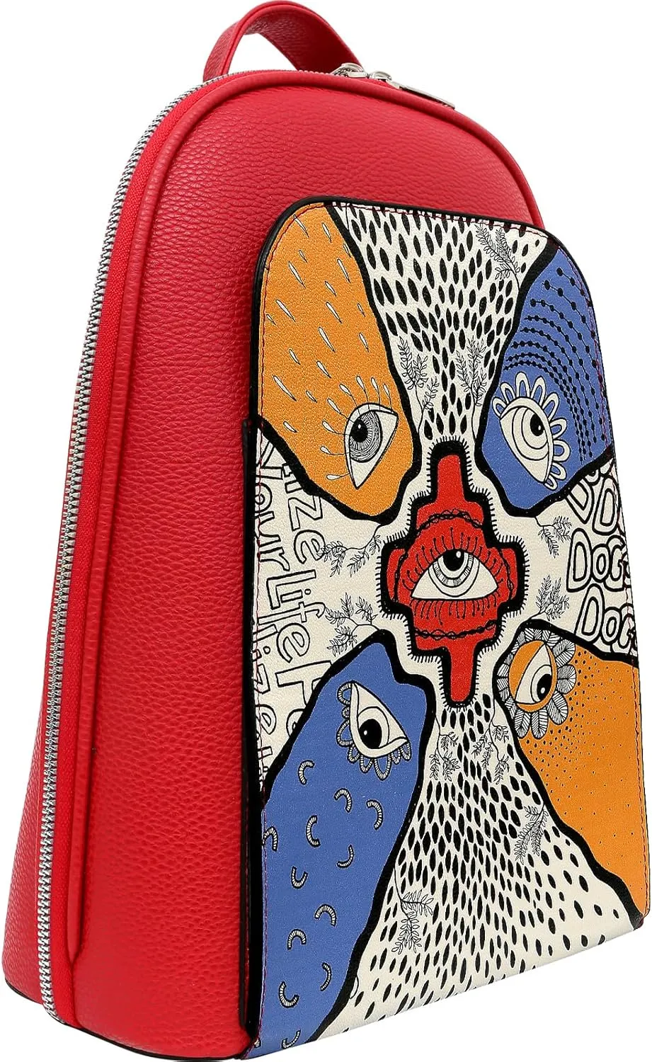 Small Backpack for Women - Vegan Leather and Unique Design Handmade Backpack Purse for Women, Center View Design